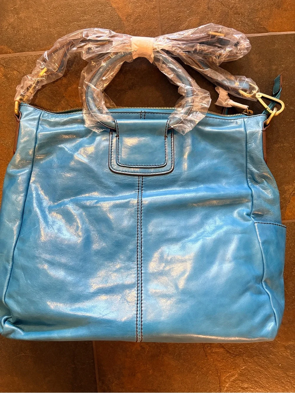 HOBO Baby Blue Leather Shoulder Bag *Brand New*